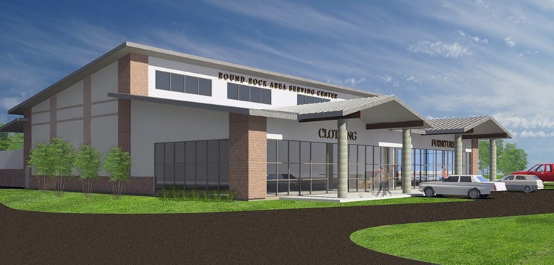 Rendering of the new thrift store for Round Rock Area Serving Center